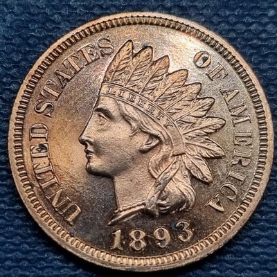 1893 Indian Head Penny Proof coin with mirror-like fields and squared rims, showing characteristic proof striking quality